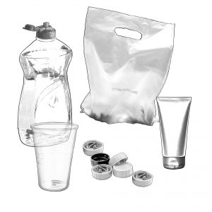 single use plastic - plastic bottles, cups, bags, tubes and lids